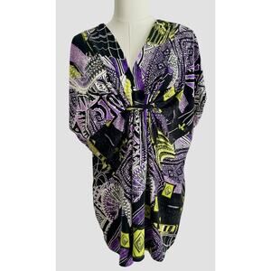 Southern Lady Y2K Top Womens 1X Artsy Boho Retro Butterfly Sleeve Blouse Tunic